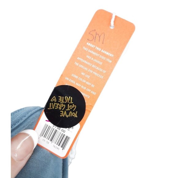 NEW Sundry Teal White Tie Dye Stripe Jogger Leg Sleeveless Jumpsuit Size 1 Small - Picture 9 of 13